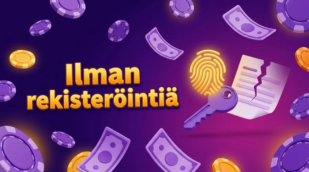 Kasinot ilman rekisteröintiä 2026 — Ysivitonen vertailu