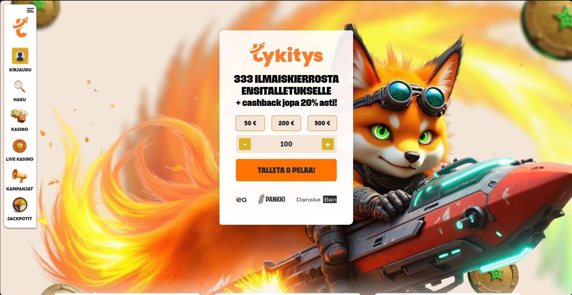 Tykitys nettikasino — bonus ja tarjoukset 2026 | Ysivitonen.com