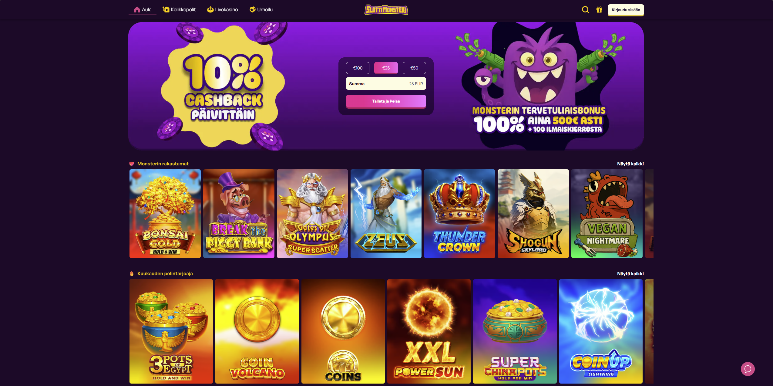 Slottimonsteri mobiili ja käyttökokemus 2026 | Ysivitonen.com
