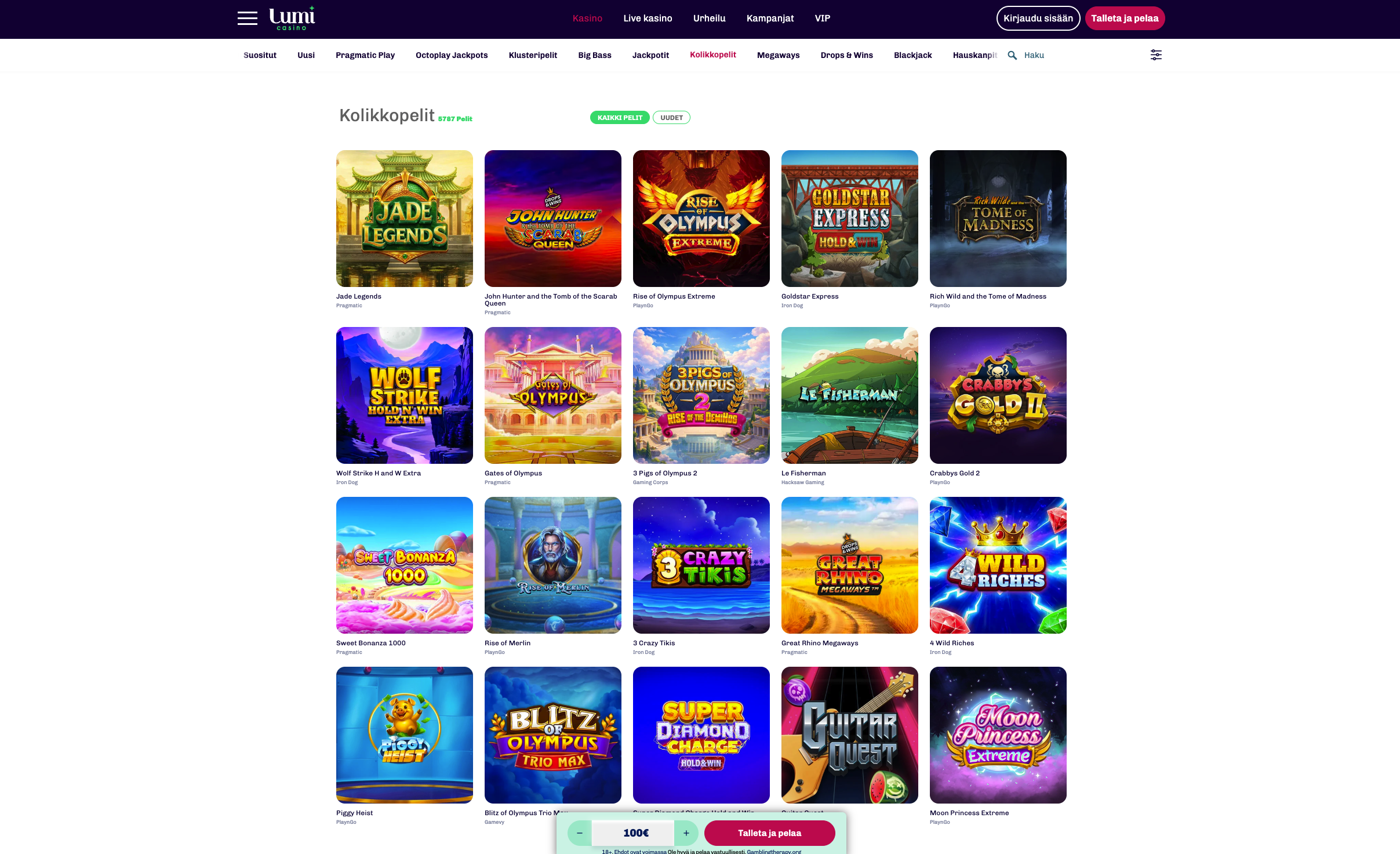 Lumi casino kolikkopelit aula - 5787 peliä